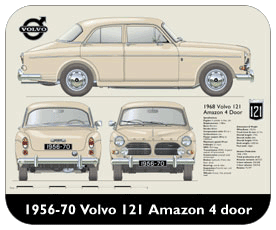 Volvo Amazon 4 door 1956-70 Place Mat, Small